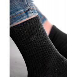 Dark grey high rib cotton socks