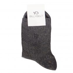 Dark grey high rib cotton socks