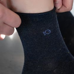 Navy blue rolled edge socks