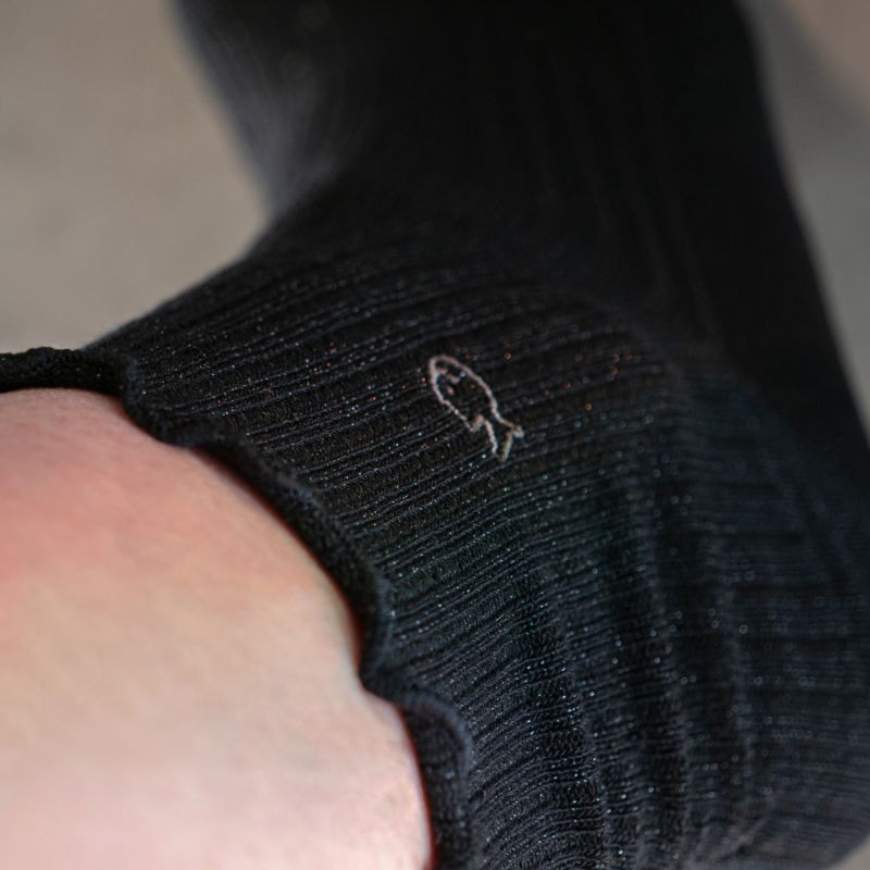 Black bourdon stitch cotton socks