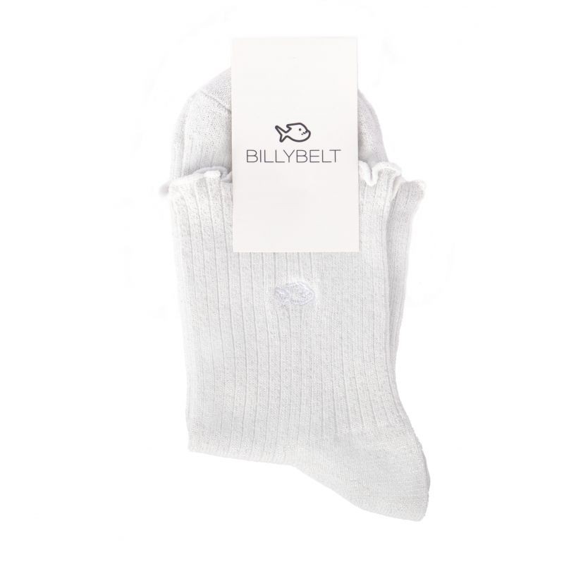 White bourdon stitch cotton socks