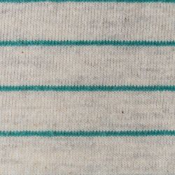 Organic cotton - Mottled beige/Emerald striped T-shirt - 190gr