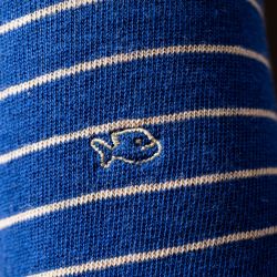 Thin Royal Blue / Egg shell stripes socks  combed cotton