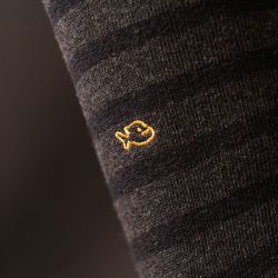 Chaussettes Larges Rayures Noir / Anthracite  en coton peigné