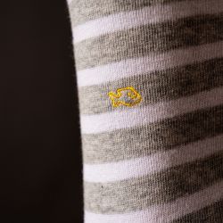 Cotton socks Wide Stripes Grey / White