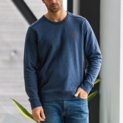 Organic cotton sweatshirt – Mottled navy blue – 380 gr