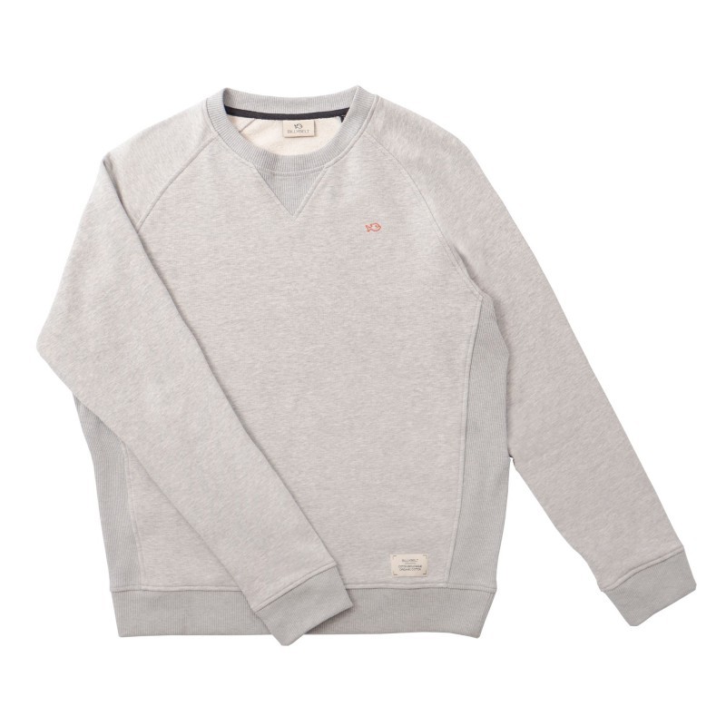 Sweatshirt gris clair chiné en coton biologique – 380 gr