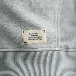 Sweatshirt gris clair chiné  en coton biologique – 380 gr