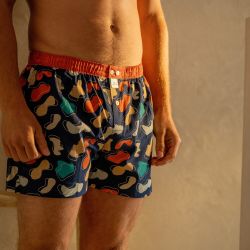 Organic cotton boxer shorts Abstract Geometry