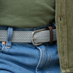 Pearl Grey  Elastic woven belt