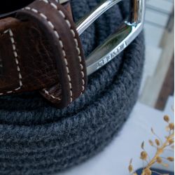 Elastic woven belt  Steel Grey