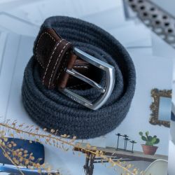 Elastic woven belt  Steel Grey