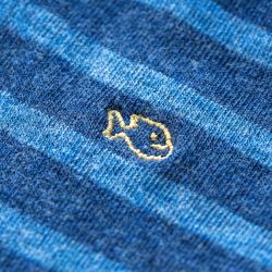 Chaussettes Larges Rayures Marine chiné / bleu  en coton peigné