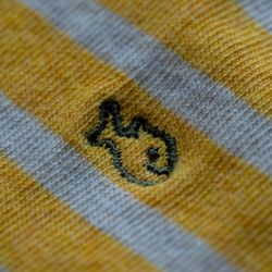 Wide Mottled saffron / beige stripes socks  combed cotton