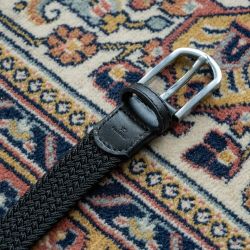 Women woven belt  Black Licorice