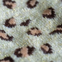 Socks - Beige and gold Leopard  made from combed cotton