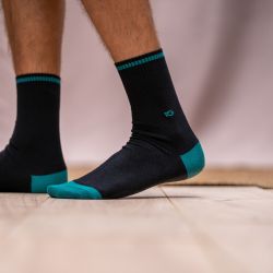 Pique knit socks  Black and Green