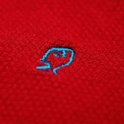 Pique knit socks  Red and Petrol Blue