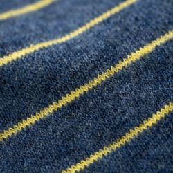 Wide Steel blue / Yellow stripes socks  combed cotton