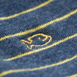 Chaussettes coton Fines Rayures  Bleu acier / Jaune