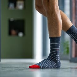 Wide Stripes Navy / White socks  combed cotton