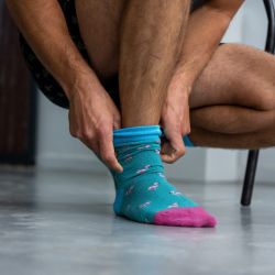 Cotton socks - animal design - Flamingo
