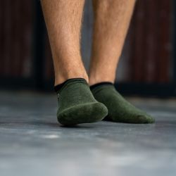 Plain Mottled kaki ankle socks