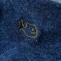 Socquettes unies Bleu marine chiné  en coton peigné
