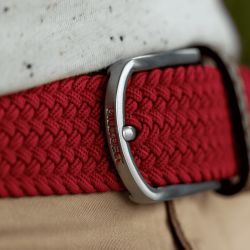 Carmine Red  Elastic woven belt