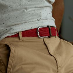 Carmine Red  Elastic woven belt