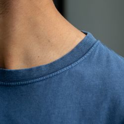 T-shirt 100% coton biologique Garment Dye - Bleu marine