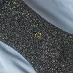 Glitter socks in combed cotton  Plain - Mineral black