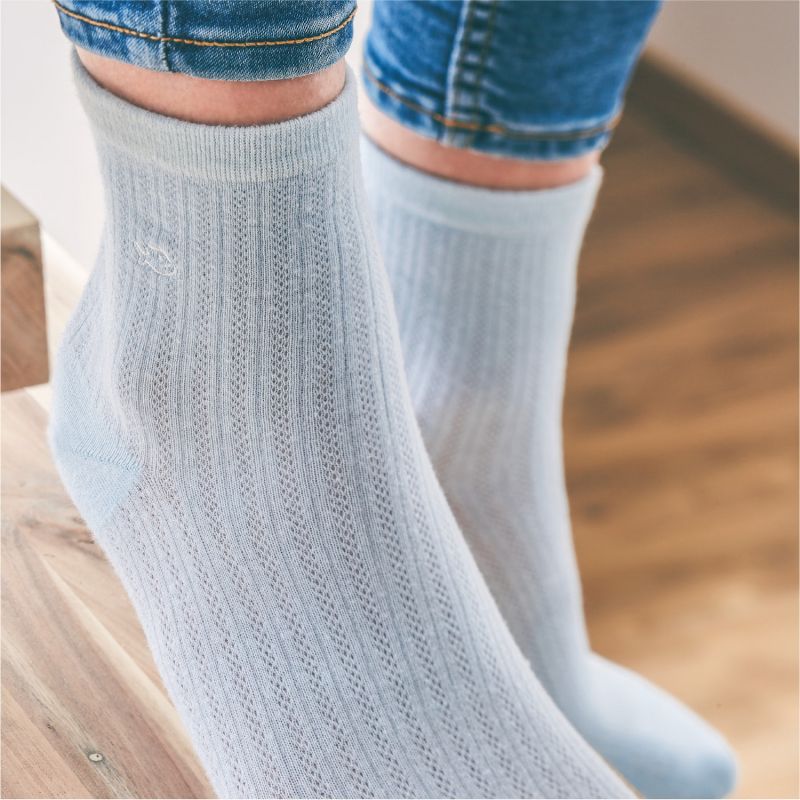 Cotton lace socks Pastel blue