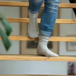 Wool socks with angora  Grey
