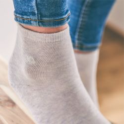 Mottled cotton socks Grey linen