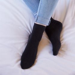 Chaussettes coton chinées Noir