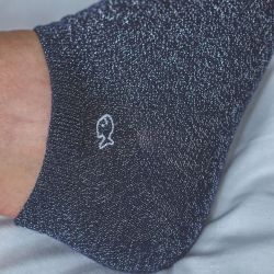 Ankle socks in combed cotton Plain - Navy blue