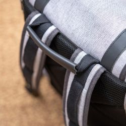 Backpack rectangular shape waxed cotton - mottled grey