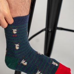Combed cotton socks - animal design - Deer