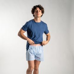 Organic cotton boxer shorts  The blue stripes