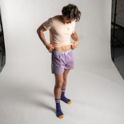 Organic cotton boxer shorts  Purple Square