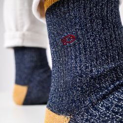 Vintage & glitter socks  in combed cotton Navy