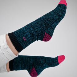 Club socks in combed cotton  Green-pink