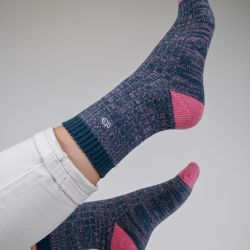 Club socks in combed cotton  Blue-pink