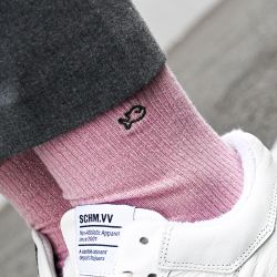 Vintage & glitter socks  in combed cotton Pink