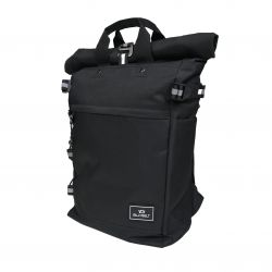 All black  roll top backpack