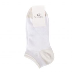 Ankle socks in combed cotton Plain - White gold