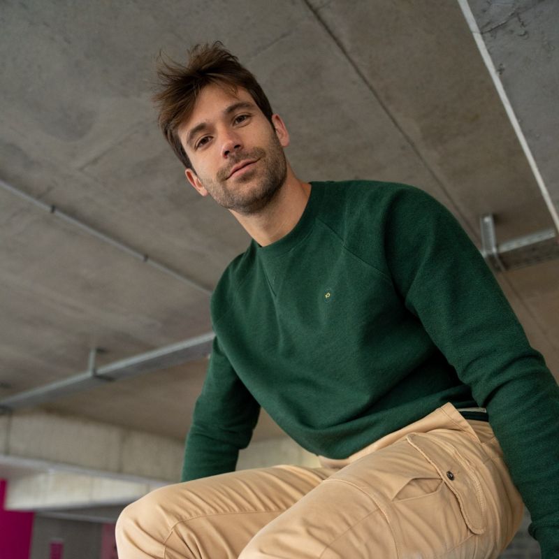 Sweatshirt vert chinéen coton biologique – 400 gr