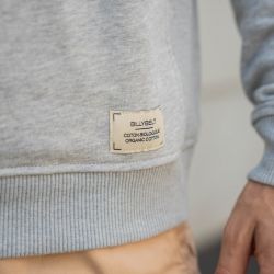 Organic cotton sweatshirt – Mottled light grey – 380 gr