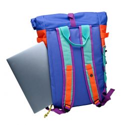 Backpack 100% recycled polyester  Rolltop - Multicolored